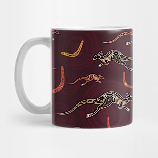 Kangaroo and Boomerang Pattern Mug